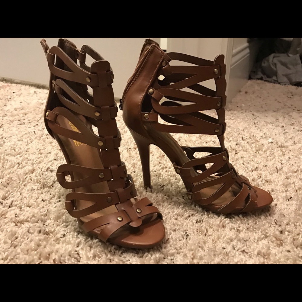Cute Brown Strappy Heels